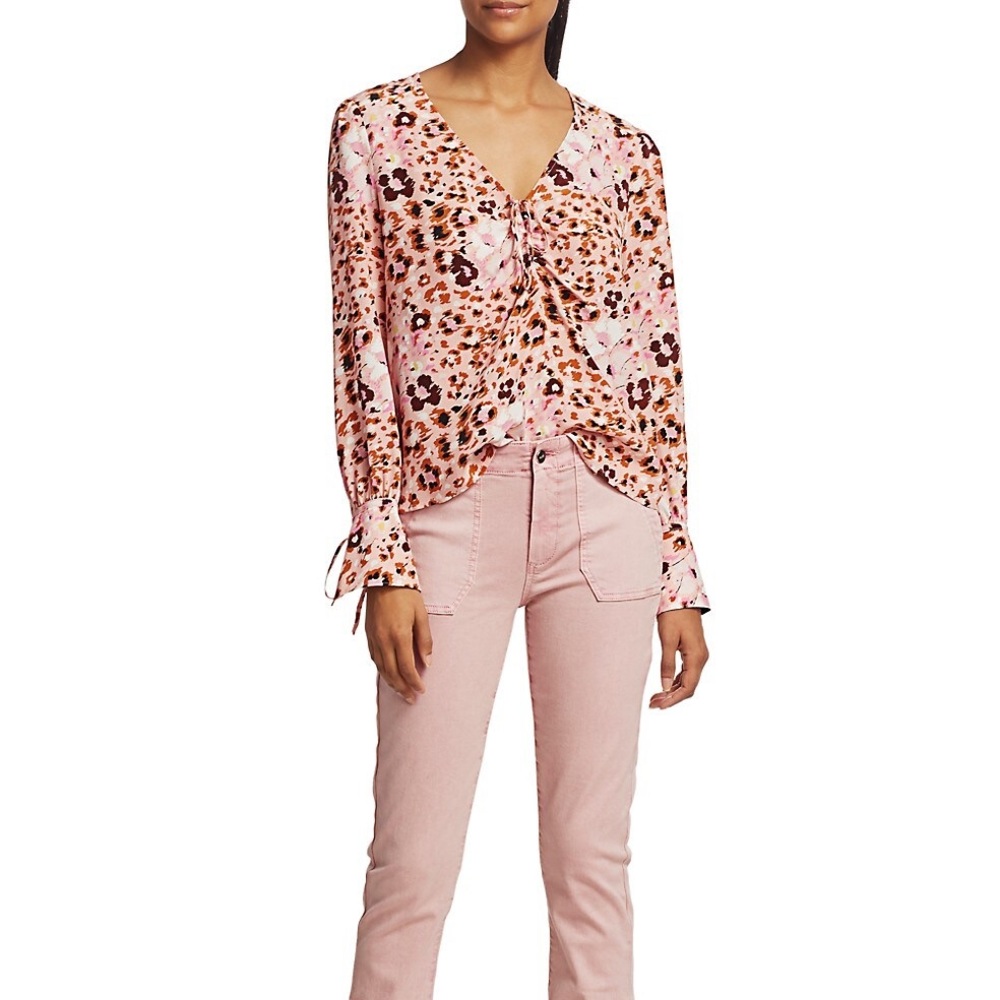 Paige Giuliana Silk Blouse/ Pink Top